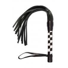 Флогер VIP Leather Flogger, BLACK/WHITE