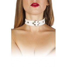 Ошейник Leather Restraints Collar, WHITE