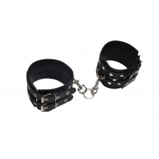 Оковы Leather Double Fix Leg Cuffs, BLACK