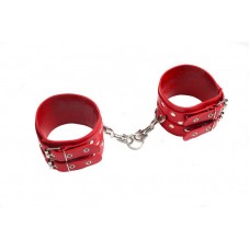 Оковы Leather Double Fix Leg Cuffs, RED