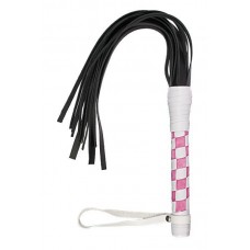 Флогер VIP Leather Flogger White&Light Pink