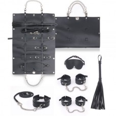 Набор для БДСМ игр BDSM-NEW PVC Bondage Set, black