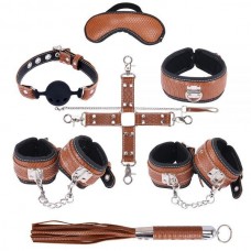 Набор для БДСМ игр BDSM-NEW PVC Snakeskin Bondage Set, brown