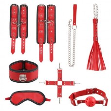 Набор для БДСМ игр BDSM-NEW PVC Hermes Bondage Set, red