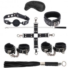 Набор для БДСМ игр BDSM-NEW Soft Genuine Leather Bondage Set, black