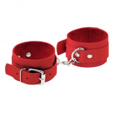 Наручники BDSM-NEW PVC Handcuffs With Chain, red