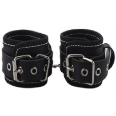 Наручники BDSM-NEW PVC Handcuffs Woven Belt Edge Sealing With Chain, black